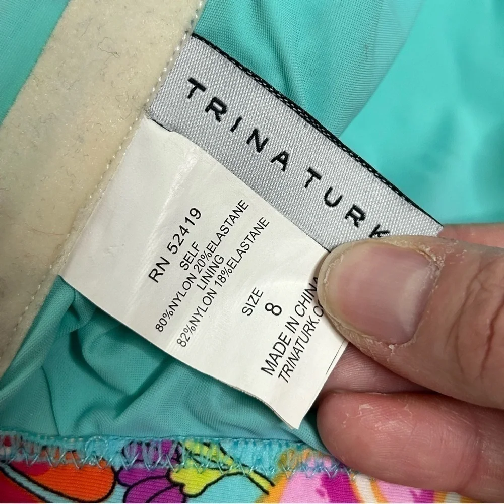 Trina Turk Colorful Floral Print Bikini Top